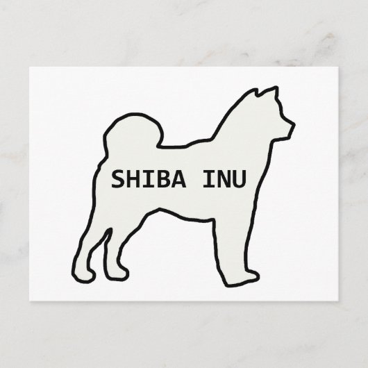 柴犬名シルエットクリーム ポストカード (正面)