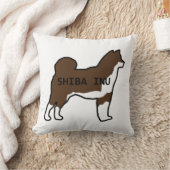 柴犬名シルエット赤ゴマ クッション (ブランケット)