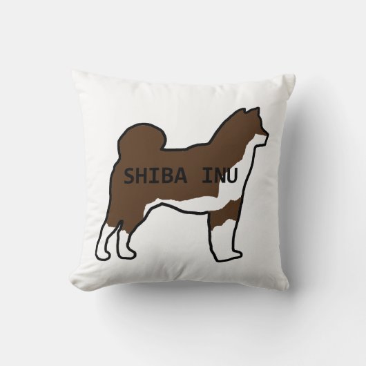 柴犬名シルエット赤ゴマ クッション (正面)