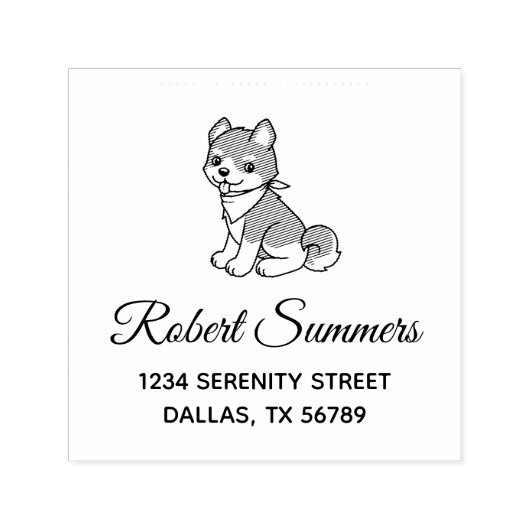 柴犬子犬のアドレス セルフインキングスタンプ (デザイン)