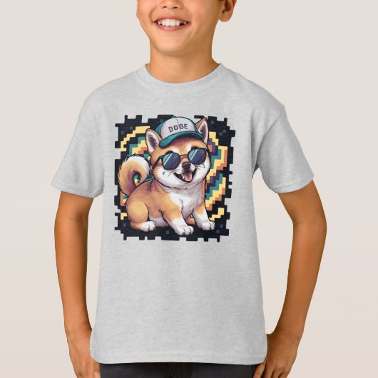 柴犬子犬キッズ Tシャツ (正面)