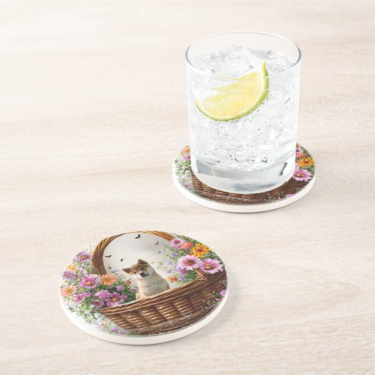 柴犬子犬 コースター (側面)