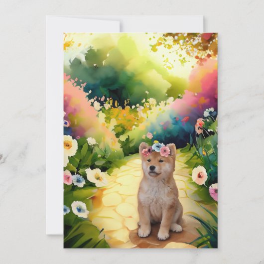 柴犬子犬 サンキューカード (正面)