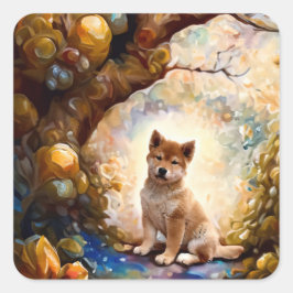 柴犬子犬 スクエアシール