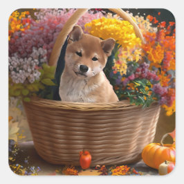 柴犬子犬 スクエアシール