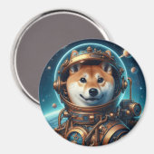 柴犬宇宙飛行士3インチマグネット マグネット (正面/裏面)