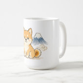 柴犬富士日本画風の犬 コーヒーマグカップ (正面右)