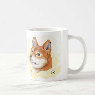 柴犬愛 イラストレーション コーヒーマグカップ