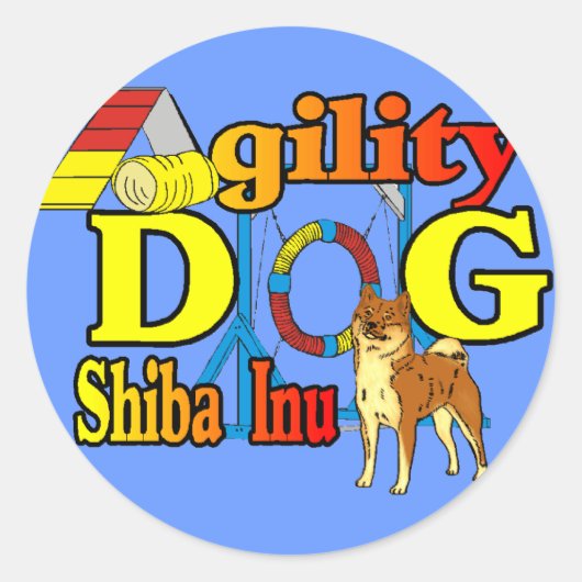 柴犬敏捷性 ラウンドシール (正面)