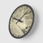 柴犬時計ギフトデコ柴犬礼物壁時計 ラウンド壁時計 (傾斜)