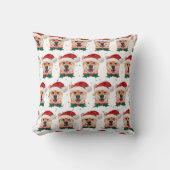 柴犬犬がクリスマススターを育てる クッション (正面)