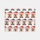 柴犬犬がクリスマススターを育てる フリースブランケット (正面(横))