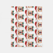 柴犬犬がクリスマススターを育てる フリースブランケット (正面)