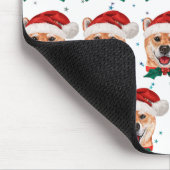 柴犬犬がクリスマススターを育てる マウスパッド (コーナー)