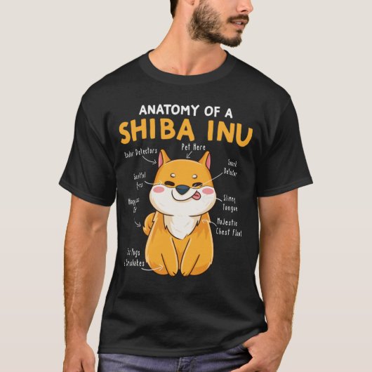 柴犬犬のおもしろい柴犬のパパ Tシャツ (正面)