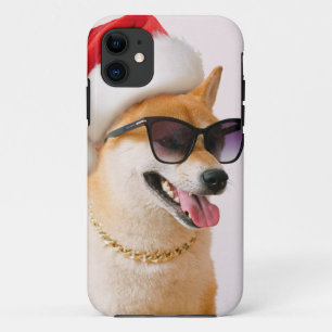 柴犬犬のサンタクロース赤帽子 iPhone 11 ケース