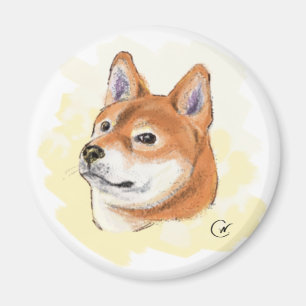 柴犬犬のスケッチ マグネット