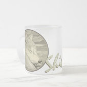 柴犬犬のビールのジョッキのコーヒーCupShiba Inuガラス フロストグラスマグカップ (正面左)