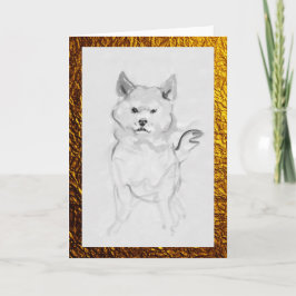 柴犬犬のポートレートペットインク洗浄絵画カード カード