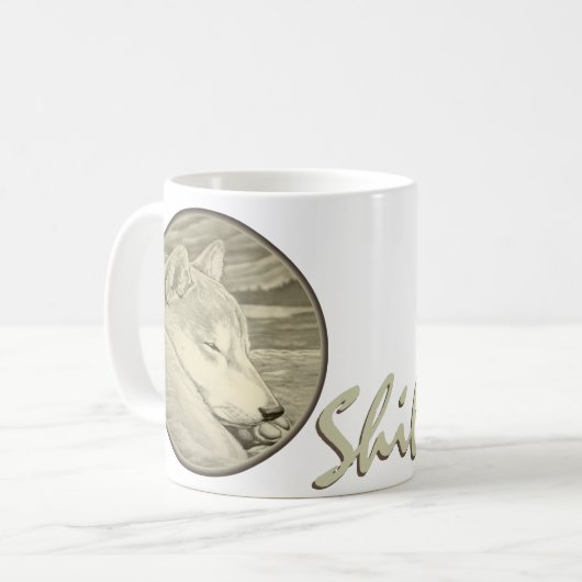 柴犬犬のマグのコーヒーカップの柴犬ガラス コーヒーマグカップ (正面左)