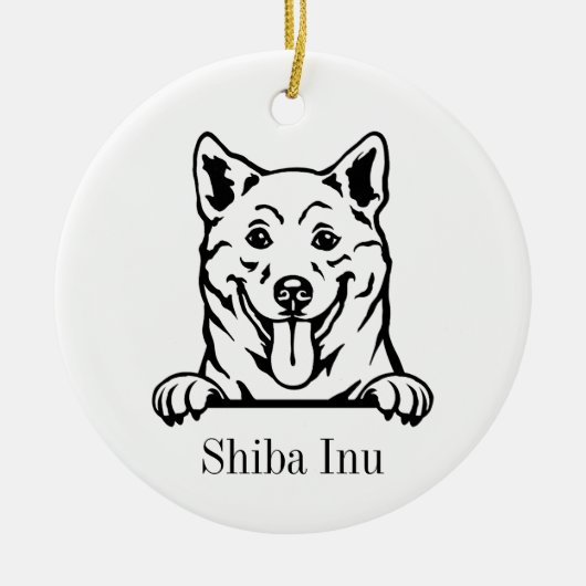 柴犬犬オーナメント セラミックオーナメント (正面)
