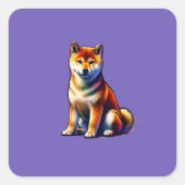柴犬犬 スクエアシール (正面)