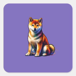 柴犬犬 スクエアシール