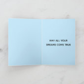 柴犬犬 |青とオレンジの誕生日折り畳み カード (内部)