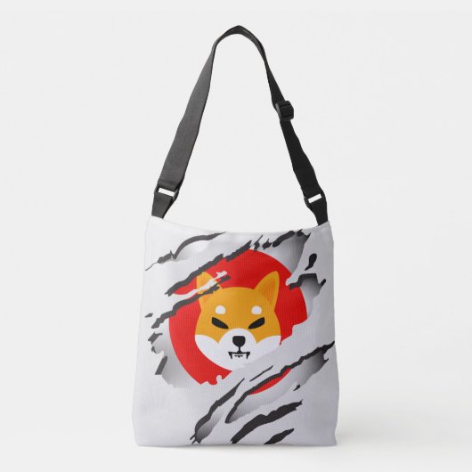柴犬破れた完全なロゴ画像クロスボディバッグ クロスボディバッグ (正面)