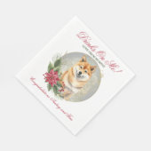 柴犬結婚のナプキンと犬の写真 スタンダードランチョンナプキン (角)