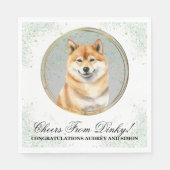 柴犬結婚のナプキンと犬の写真 スタンダードランチョンナプキン (正面)