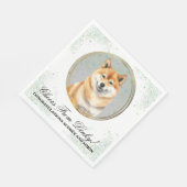 柴犬結婚のナプキンと犬の写真 スタンダードランチョンナプキン (角)