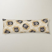 柴犬絵を描ズブラックアンドタンオリジナルドッグアート ボディピロー (裏面)