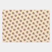 柴犬絵を描ズレッドキュートオリジナルペットドッグアート ラッピングペーパーシート (正面)