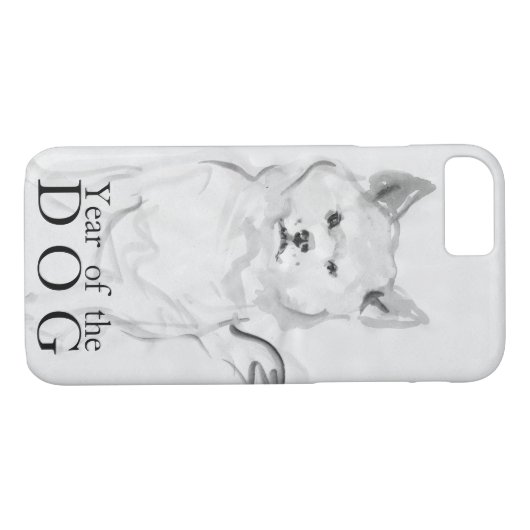 柴犬絵画ズ中国のドッグイヤー2018ケース4 Case-Mate iPhoneケース (裏面(横))