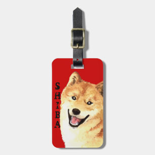 柴犬色のブロック ラゲッジタグ