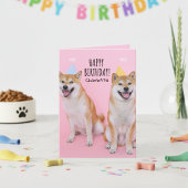 🐶柴犬誕生日ブリス折り畳みグリーティングカード カード
