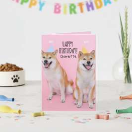 🐶柴犬誕生日ブリス折り畳みグリーティングカード カード