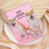 🐶柴犬誕生日ブリス折り畳みグリーティングカード カード