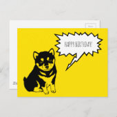 柴犬音声バブルハッピーバースデーはがき ポストカード (正面/裏面)