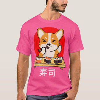 柴犬食べスシかわいい猫ギフトアニメ Tシャツ
