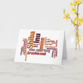 柴犬 カード (黄色い花)