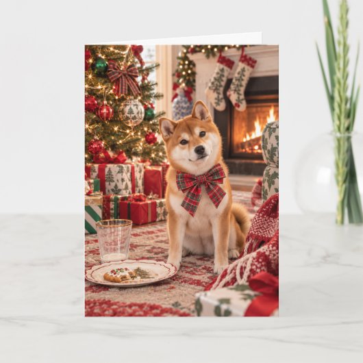 柴犬 クリスマスカード カード (正面)