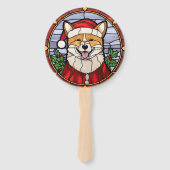 柴犬 ステンドグラス クリスマス ハンドファン (正面)