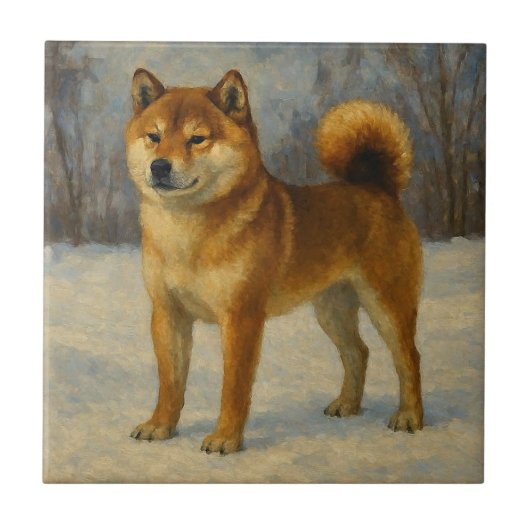 柴犬 タイル (正面)