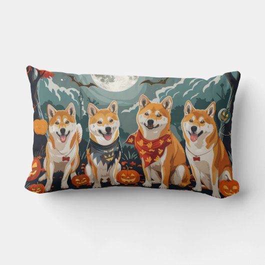 柴犬 ハロウィン おばけ ランバークッション (裏面)