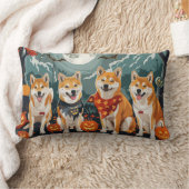 柴犬 ハロウィン おばけ ランバークッション (ブランケット)