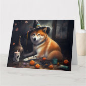 柴犬 パンプキン ハロウィン おばけ カード (正面)