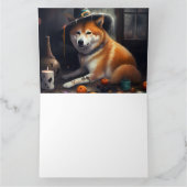 柴犬 パンプキン ハロウィン おばけ カード (内部)