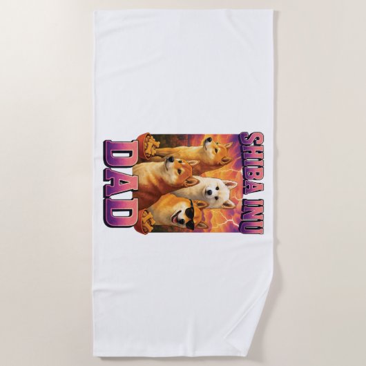 柴犬 ビーチタオル (正面)